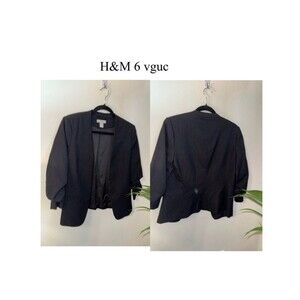 H&M Black Open-Front Suit Jacket